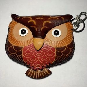 Handmade Owl Leather Coin Bag